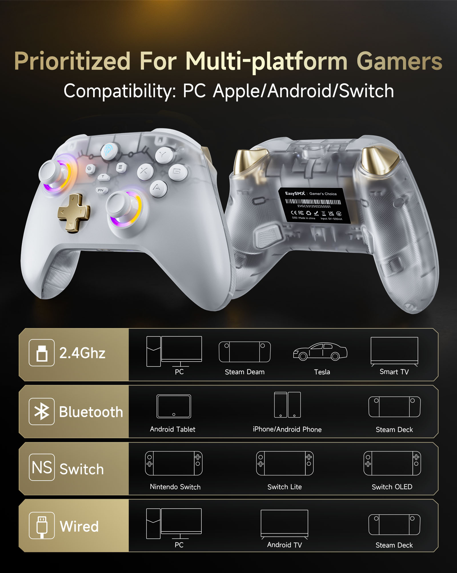 Board Game Android - EasySMX D05 Draadloze Gamepad voor Nintendo